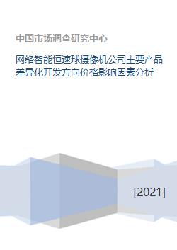 网络智能恒速球摄像机企业 产品差异化开发方向与价格影响因素分析